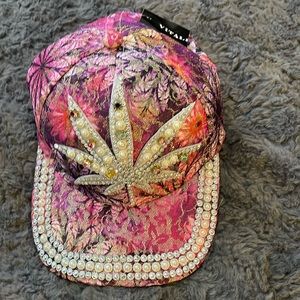 Bling weed leaf women’s hat new